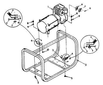 Engine And Cradle Diagram and Parts List for 9186-0-T40004  Briggs and Stratton Generator